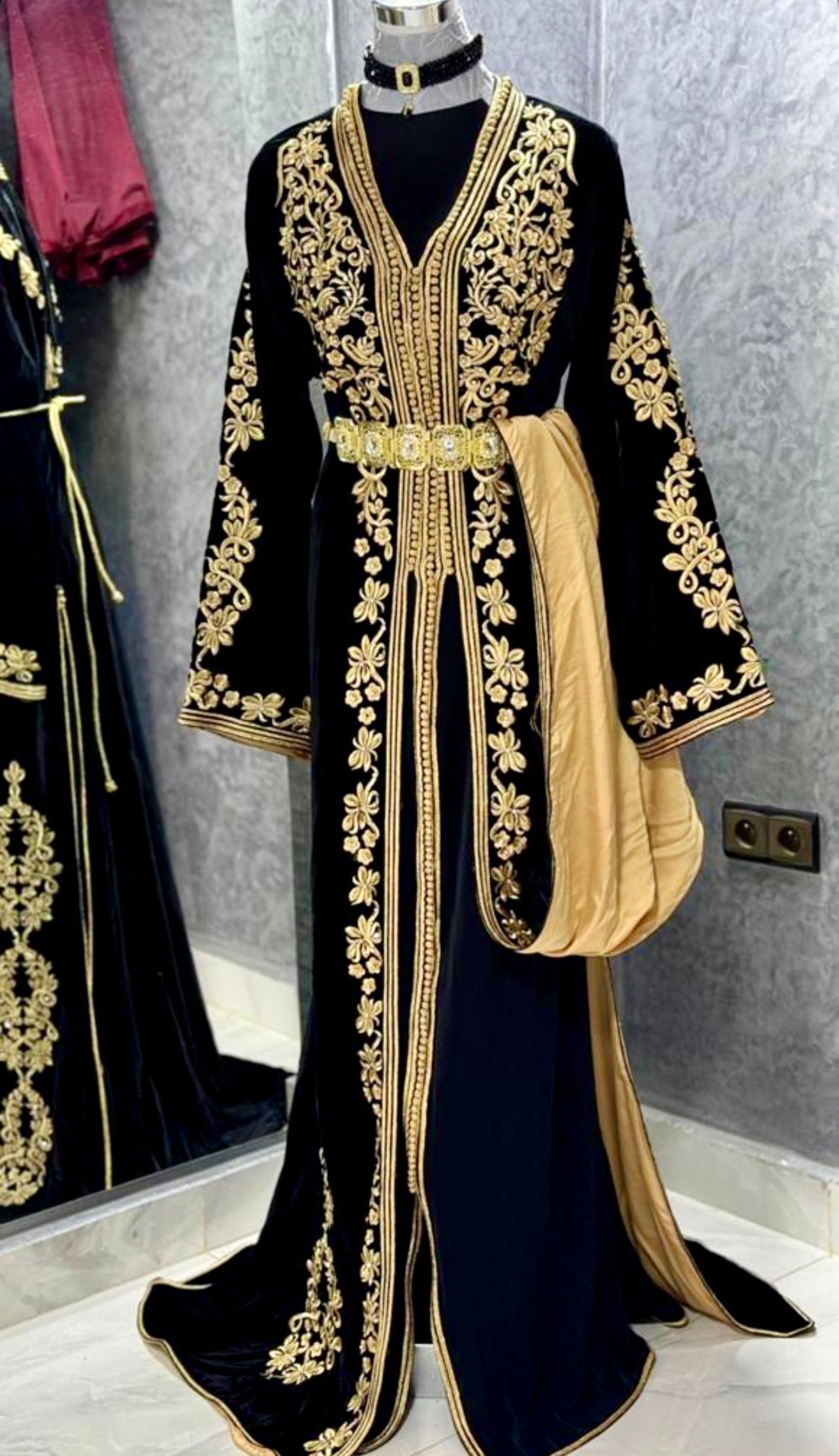 Takchita en Velours Mobra Noir
