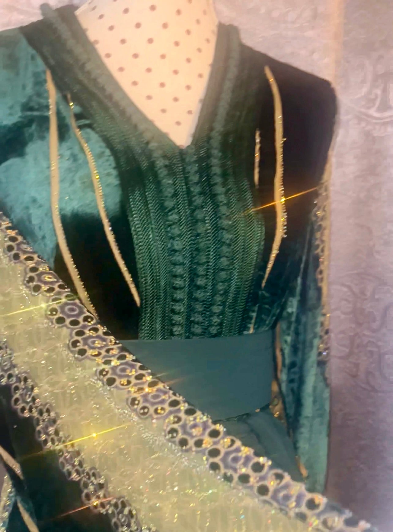 Takchita en Tlija Velours موبرة Vert Royal